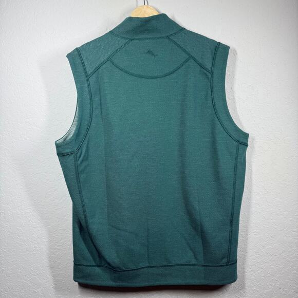 Men's Tommy Bahama Lightweight Full Zip Teal Green Vest Size M NEW - Picture 4 of 8
